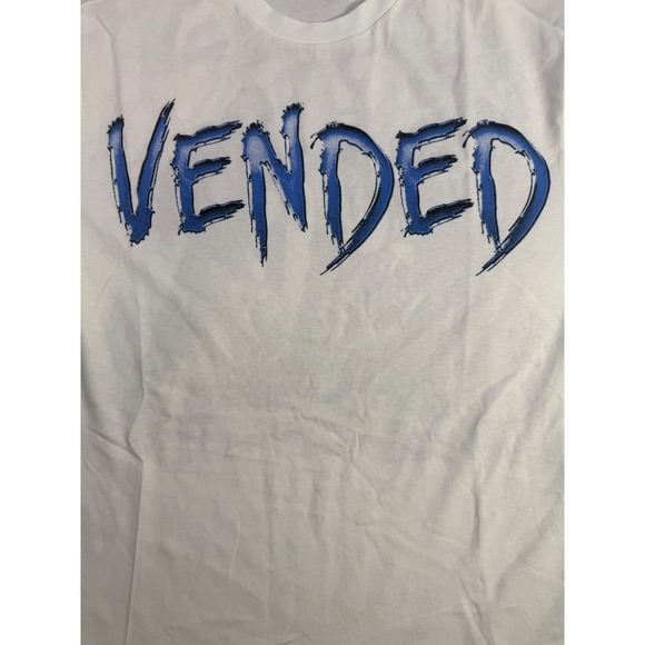 Azure Other - Vended Band Graphic T-Shirt Azure White Blue Barbed Wire Logo Mens Medium